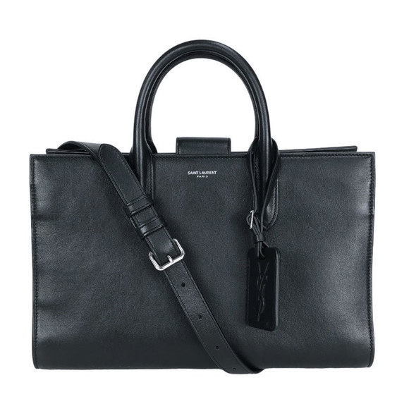 Saint Laurent Gauche Calf Black Tote Bag - Picture 1 of 9